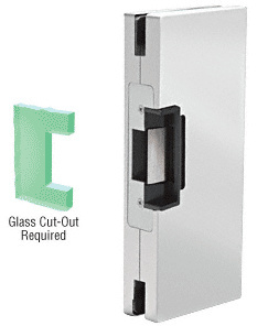 CRL Satin Anodized 4" x 10" RH/LHR Custom Center Lock Glass Keeper With Deadlatch Electric Strike