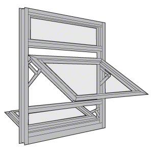 CRL-U.S. Aluminum Clear Anodized 7400 Series Triple Stacked Window for 1" Glazing