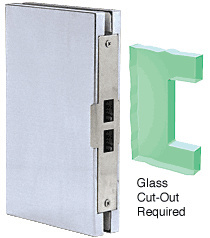 CRL Brushed Stainless 6" x 10" Center "Entrance" Lock Glass Keeper