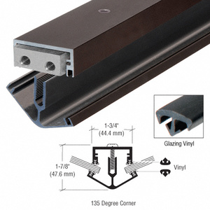 CRL Bronze Anodized 135º Corner Division Bar with Vinyl - 24'