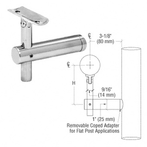 CRL 316 Polished Stainless Sunset Series Post Mounted Hand Rail Bracket