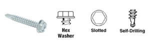 CRL 10 x 1-1/2" Hex Washer Head Self-Drilling Screws