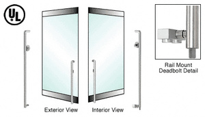 CRL-Blumcraft® Polished Stainless Left Hand Reverse Rail Mount Cylinder/Thumbturn 'K' Exterior Bottom Securing Deadbolt Handle