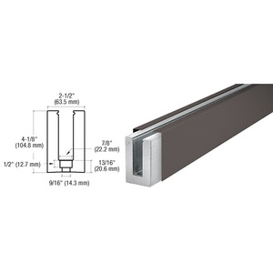 CRL B5S Series Dark Bronze Anodized Custom Square Base Shoe Drilled for 1/2" Glass