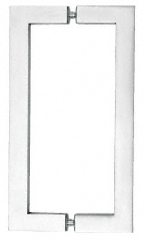 CRL Polished Stainless 18" Glass Mounted Square Tube Style Back-to-Back Pull Handle