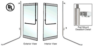 CRL-Blumcraft® Polished Stainless Left Hand Reverse Rail Mount Keyed Access "D" Exterior Top Securing Deadbolt Handle