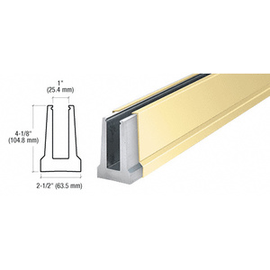 CRL B5T Series Polished Brass Custom Tapered Base Shoe Undrilled for 1/2" Glass