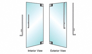 CRL-Blumcraft® Brushed Stainless Left Hand Swing Glass Mount 160 Series 'H' Exterior Dummy Handle