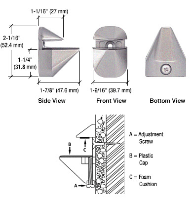 CRL Brushed Nickel Adjustable Shelf Clamp