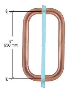 CRL Antique Brushed Copper 8" Back-to-Back Solid 3/4" Diameter Pull Handles Without Metal Washers