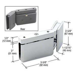 CRL Polished Chrome RH 135 Degree Prima Hinge with U-Clamp