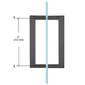 CRL Matte Black 8" x 8" SQ Series Square Tubing Back-to-Back Pull Handles