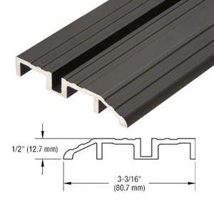 CRL Black/Bronze Anodized Custom Length Bottom Guide Half Threshold for OT Series Top Hung Sliders and Bi-Fold Doors