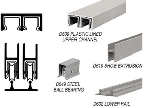 CRL Brushed Nickel Track Assembly D609 Upper and D602 Lower Track with Steel Ball-Bearing Wheels