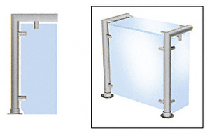 CRL Brushed Stainless Contemporary 206 Series 1-1/2" Tubing Glass On Top, Front, and One or Both Ends Sneeze Guards