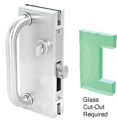 CRL Satin Anodized 4" x 10" Non-Handed Center Lock With Hook Throw Deadlock Latch