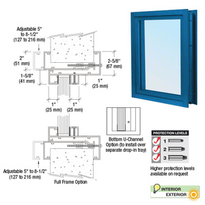 CRL Powder Painted (Specify) Aluminum Clamp-On Frame Exterior Glazed Vision Window