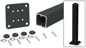 CRL Matte Black 200, 300, 350, and 400 Series 42" Surface Mount Post Kit