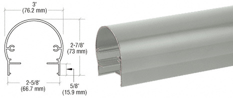 CRL Agate Gray 300 Series 241" Top Rail