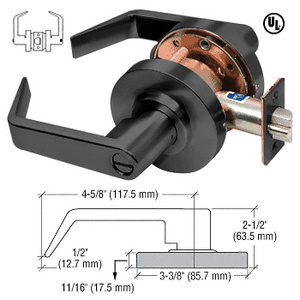 CRL Matte Black Privacy Heavy-Duty Grade 1 Lever Lockset