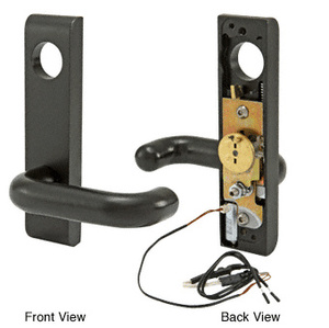 CRL Jackson® Electric Outside Lever Trim with Round Style Lever Dark Bronze Finish 24 Volt DC