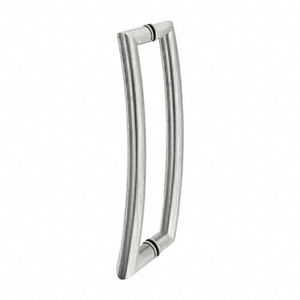 CRL Brushed Stainless Glass Mounted Curved Tubular Back-to-Back Pull Handle - 18" (457 mm)