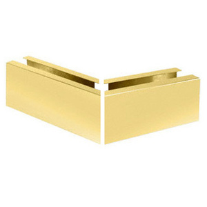 CRL Satin Brass 12" 135 Degree Mitered Corner Cladding for L25S Series Heavy-Duty Square Base Shoe