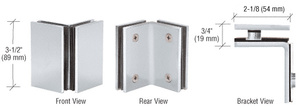 CRL Satin Chrome Geneva Series Glass-to-Glass Bracket