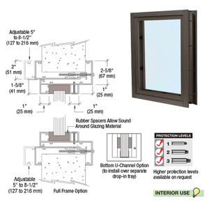 CRL Duranodic Bronze Anodized Aluminum Clamp-On Frame Interior Glazed Vision Window