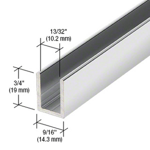 CRL Brite Anodized 3/8" Fixed Panel Shower Door Deep U-Channel - 95"