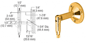 CRL Gold Plated Hanger Pipe Base Fittings for the Cable Display System