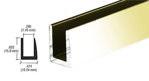 CRL Brite Gold Anodized 1/4" Single Channel With 5/8" High Wall