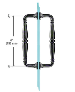 CRL Matte Black 6" Victorian Style Back-to-Back Pull Handle