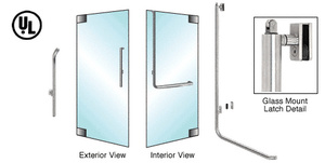 CRL-Blumcraft® Brushed Stainless Left Hand Reverse Glass Mount Keyed Access "G" Exterior, Top Securing Panic Handle