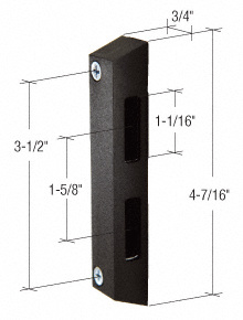 CRL Black 3/4" Wide Lock Keeper with 3-1/2" Screw Holes