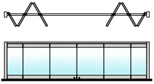 CRL Satin Anodized 6-Panel Bipart Overhead Track Half Bi-Fold Door Configuration