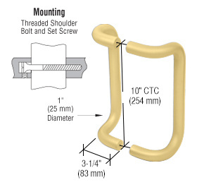 CRL 10" Polished Brass Offset Pull Handles Back-to-Back