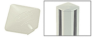 CRL Oyster White Square AWS Post Cap for 90 Degree Corner Post